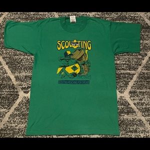 Vintage Boy Scouts green t shirt Medium